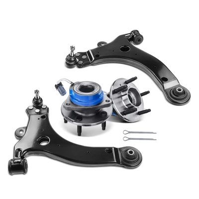 4 Pcs Front Wheel Hub Bearing & Control Arm Kit