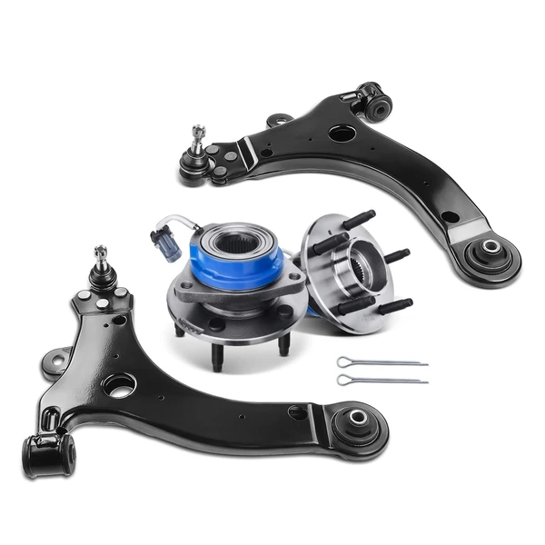 4-Pc Control Arm Wheel Bearing and Hub Assembly Kit, Front Side A-Premium APCA5372