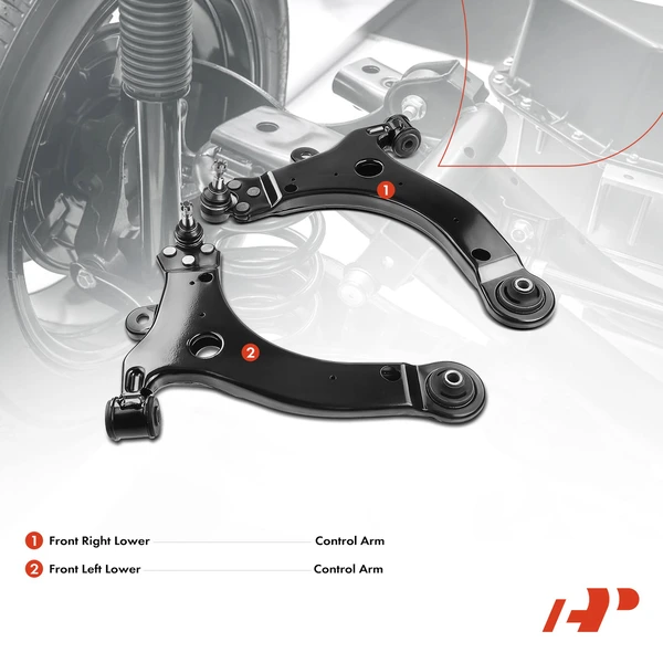 4-Pc Control Arm Wheel Bearing and Hub Assembly Kit, Front Side A-Premium APCA5372