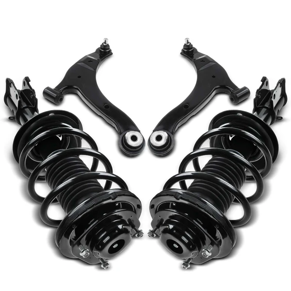 2000-2002 Chrysler Neon 4-Pc Shock Strut Coil Spring and Control Arm Kit, Front Side A-Premium APCA5257
