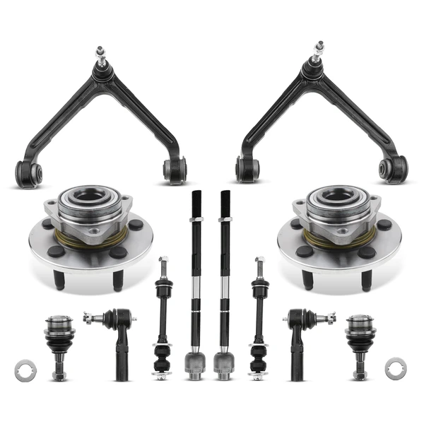 12-Pc Control Arm Wheel Bearing and Hub Assembly Kit, Front Side A-Premium APCA5258