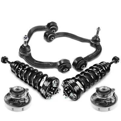 6 Pcs Front Strut & Coil Spring Hub Bearing Control Arm Kit