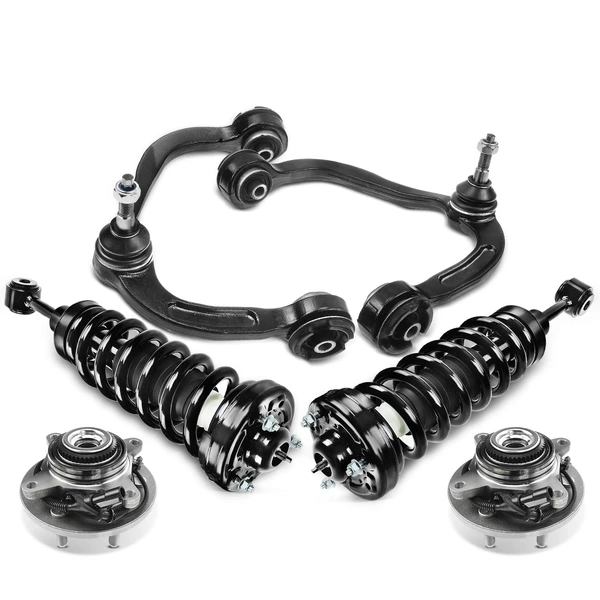 6-Pc Control Arm and Wheel Bearing & Hub Full Kit, Front Side A-Premium APCA5254