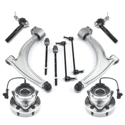 10 Pcs Front Wheel Hub Bearing & Control Arm Kit