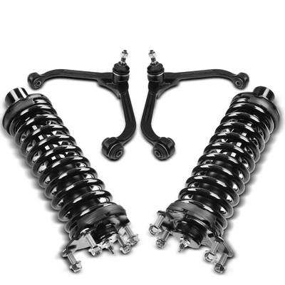 4 Pcs Front Complete Strut & Coil Spring Control Arm Kit