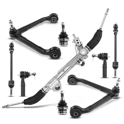 9 Pcs Front Rack and Pinion & Control Arm Kit