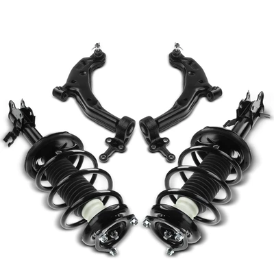 4 Pcs Front Complete Strut & Coil Spring Control Arm Kit