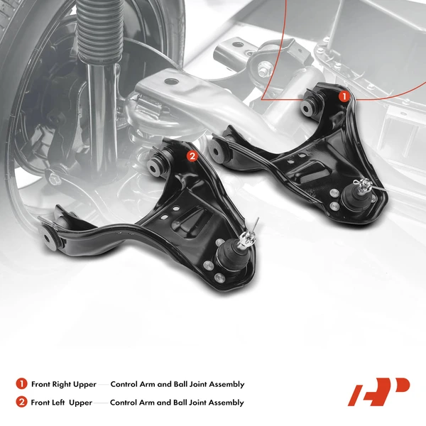 4-Pc Control Arm Wheel Bearing and Hub Assembly Kit, Front Side A-Premium APCA5270