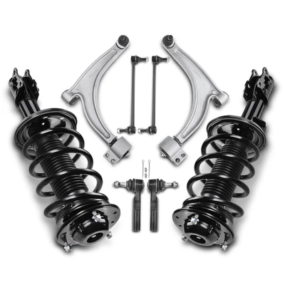 8 Pcs Front Complete Strut & Coil Spring Control Arm Kit