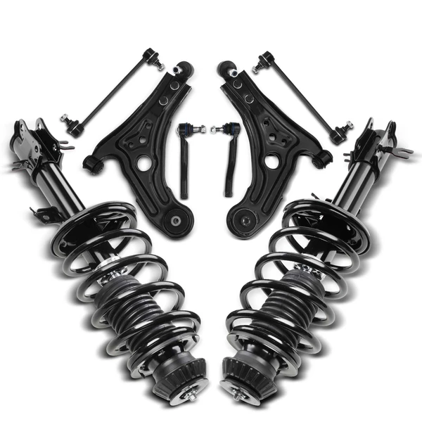 8-Pc Shock Strut Coil Spring and Control Arm Kit, Front Side A-Premium APCA5277