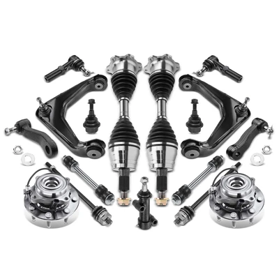 17 Pcs Front CV Axle Hub Bearing Control Arm Kit