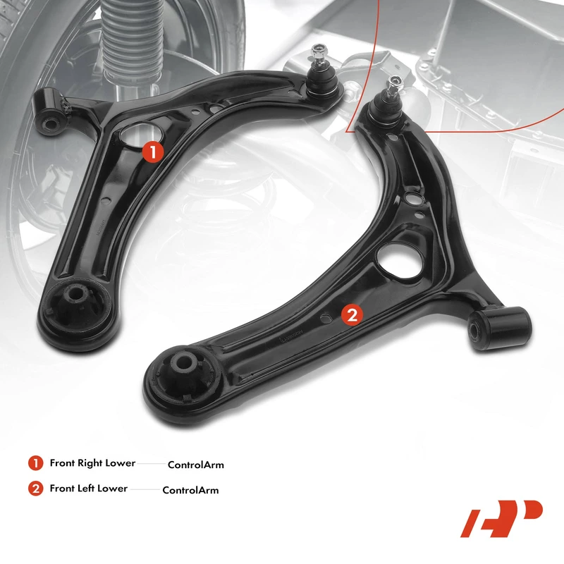 4-Pc Shock Strut Coil Spring Assembly and Control Arm Kit, Front Side A-Premium APCA5284