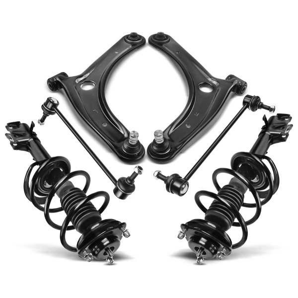 6-Pc Control Arm and Complete Strut & Coil Spring Full Kit, Front Side A-Premium APCA5376