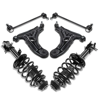 6 Pcs Front Complete Strut & Coil Spring Control Arm Kit