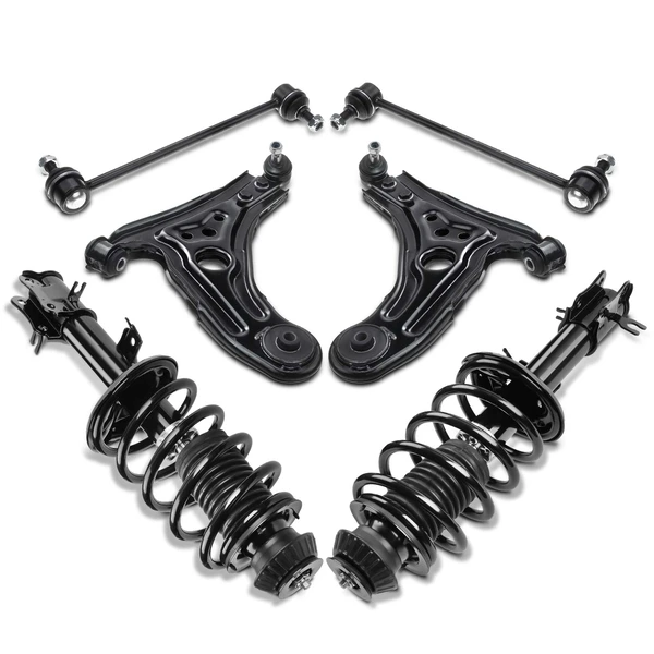 6-Pc Shock Strut Coil Spring and Control Arm Kit, Front Side A-Premium APCA5282