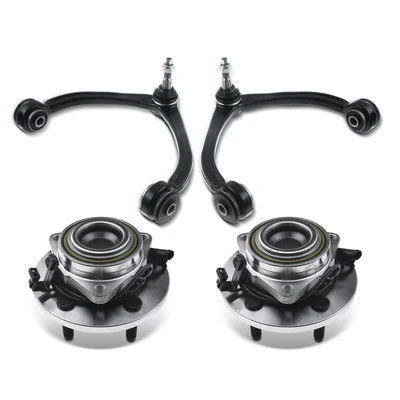 4 Pcs Front Wheel Hub Bearing & Control Arm Kit