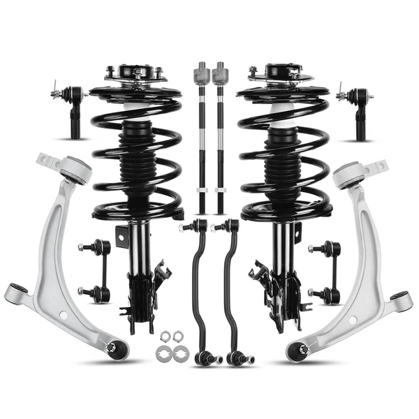 12-Pc Shock Strut Coil Spring and Control Arm Kit A-Premium APCA5291