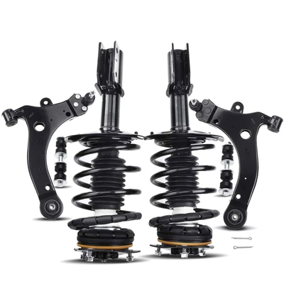 6 Pcs Front Complete Strut & Coil Spring Control Arm Kit