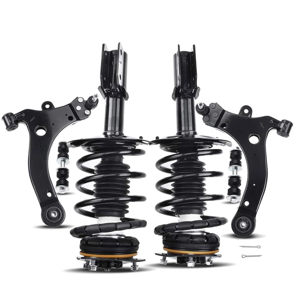 6-Pc Shock Strut Coil Spring and Control Arm Kit, Front Side A-Premium APCA5292