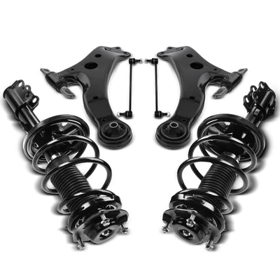6 Pcs Front Complete Strut & Coil Spring Control Arm Kit
