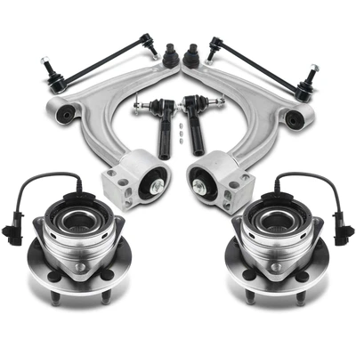 8 Pcs Front Wheel Hub Bearing & Control Arm Kit
