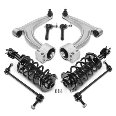 8 Pcs Front Complete Strut & Coil Spring Control Arm Kit