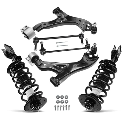 6 Pcs Front Complete Strut & Coil Spring Control Arm Kit