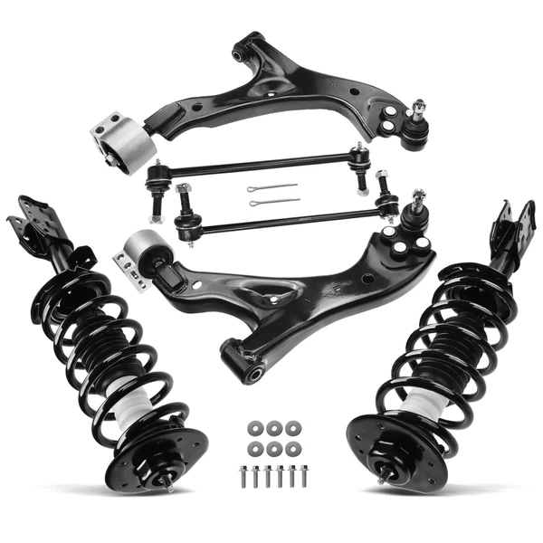 6-Pc Shock Strut Coil Spring and Control Arm Kit, Front Side A-Premium APCA5379