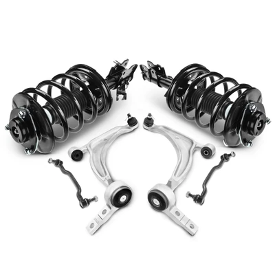 6 Pcs Front Complete Strut & Coil Spring Control Arm Kit