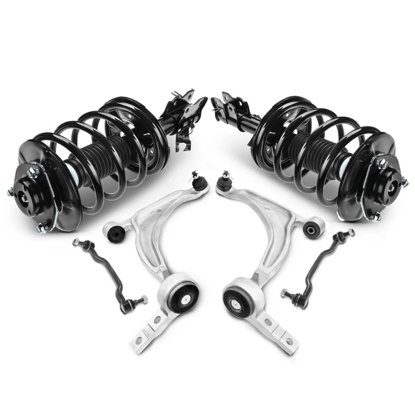 6-Pc Shock Strut Coil Spring and Control Arm Kit, Front Side A-Premium APCA5297
