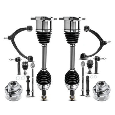 14 Pcs Front CV Axle Hub Bearing Control Arm Kit