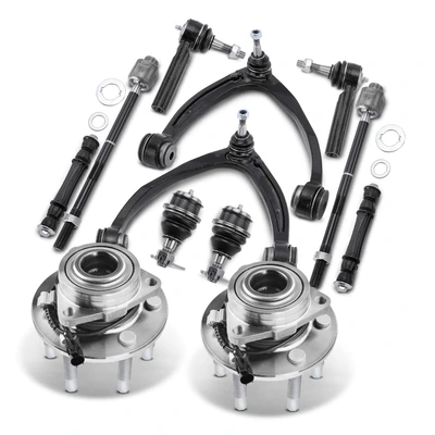 12 Pcs Front Wheel Hub Bearing Control Arm with Ball Joint Kit