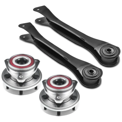 4 Pcs Front Wheel Hub Bearing & Control Arm Kit