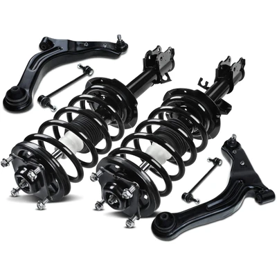 6 Pcs Front Complete Strut & Coil Spring Control Arm Kit