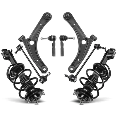 8 Pcs Front Complete Strut & Coil Spring Control Arm Kit