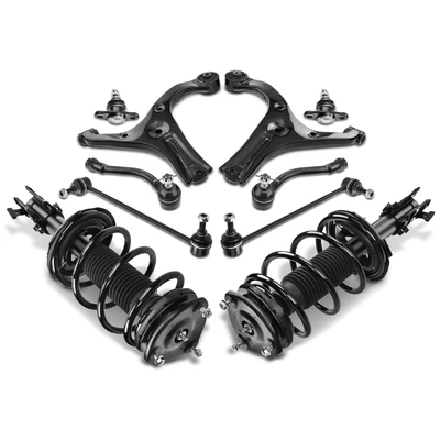 10 Pcs Front Complete Strut & Coil Spring Control Arm Kit