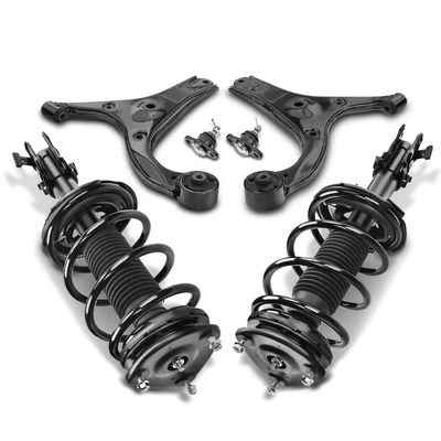 6 Pcs Front Complete Strut & Coil Spring Control Arm Kit