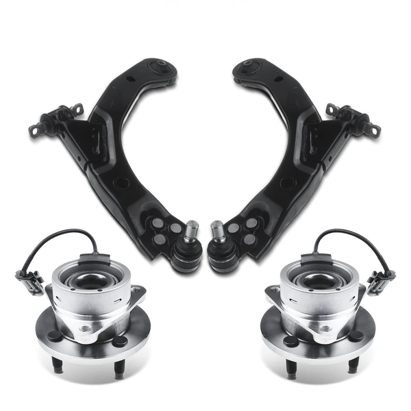 2005-2010 Chevrolet Cobalt 4-Pc Control Arm Wheel Bearing and Hub Assembly Kit, Front Side A-Premium APCA5309
