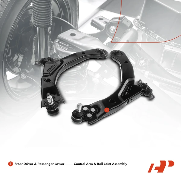 4-Pc Control Arm Wheel Bearing and Hub Assembly Kit, Front Side A-Premium APCA5309