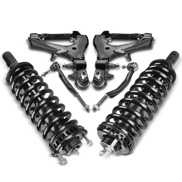 6-Pc Control Arm Ball Joint Complete Strut & Coil Spring Tie Rod End Kit, Front Side A-Premium APCA5412