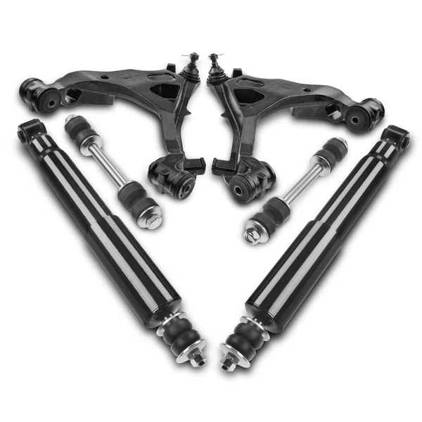 1997-2002 Ford Expedition 6-Pc Shock Strut Coil Spring and Control Arm Kit, Front Side A-Premium APCA5311