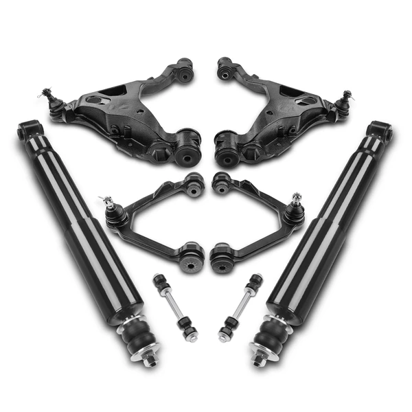 1997-2002 Ford Expedition 8-Pc Shock Strut Coil Spring and Control Arm Kit, Front Side A-Premium APCA5312