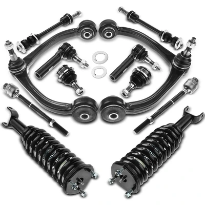 14 Pcs Front Strut & Coil Spring Hub Bearing Control Arm Kit