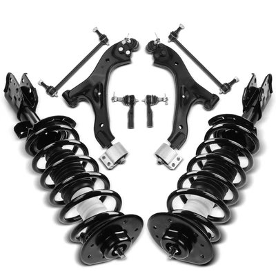 8 Pcs Front Complete Strut & Coil Spring Control Arm Kit