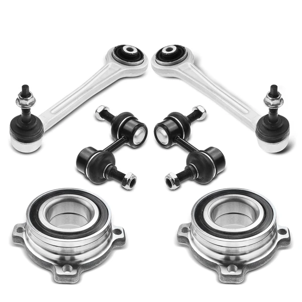 6-Pc Control Arm Wheel Bearing and Hub Assembly Kit, Rear Side A-Premium APCA5324