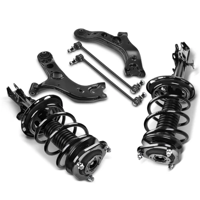 6 Pcs Front Complete Strut & Coil Spring Control Arm Kit