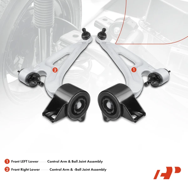 4-Pc Control Arm Wheel Bearing and Hub Assembly Kit, Front Side A-Premium APCA5321