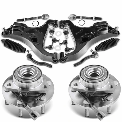 14 Pcs Front Wheel Hub Bearing Control Arm Ball Joint Kit