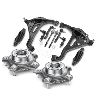 12 Pcs Front Wheel Hub Bearing & Control Arm Kit