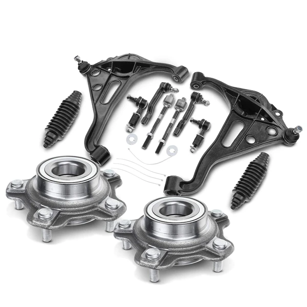 12-Pc Control Arm Wheel Bearing and Hub Assembly Kit, Front Side A-Premium APCA5336